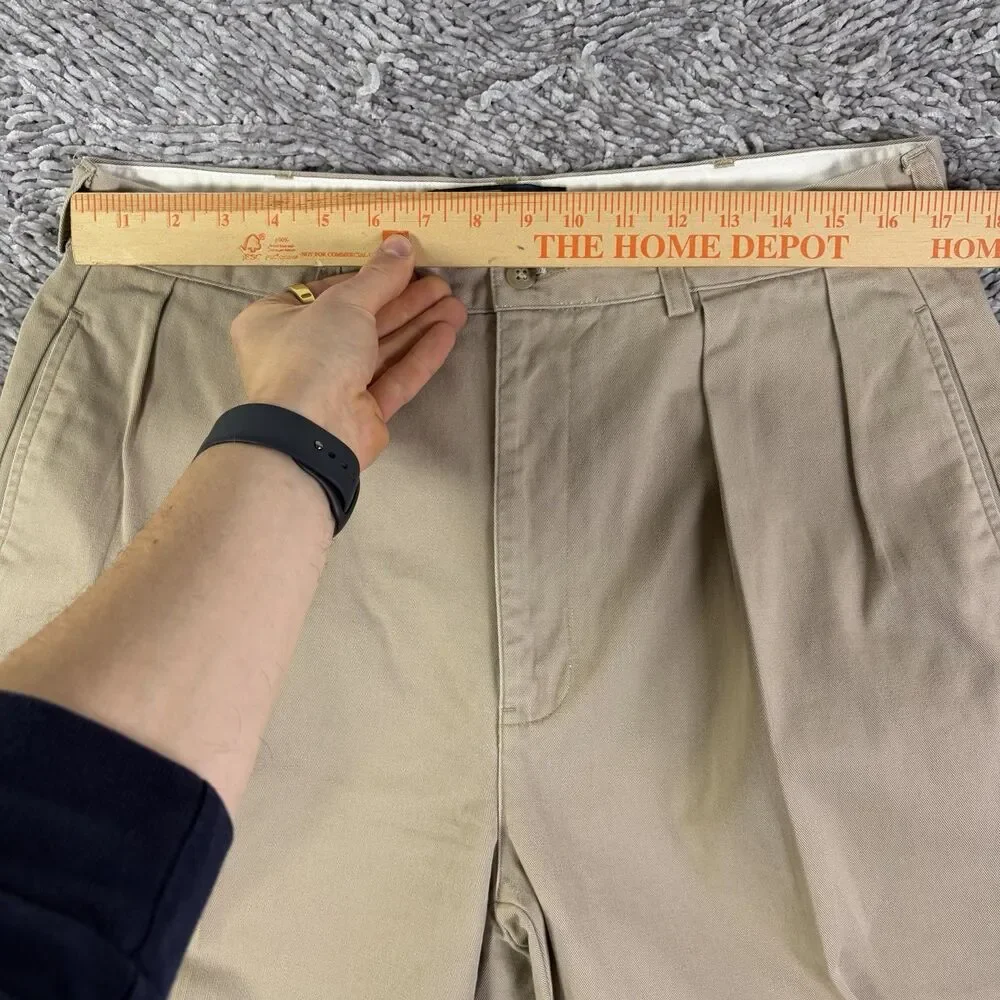 Polo Ralph Lauren Andrew Pants Mens 36/32 Beige Pleated Preppy Designer Chino